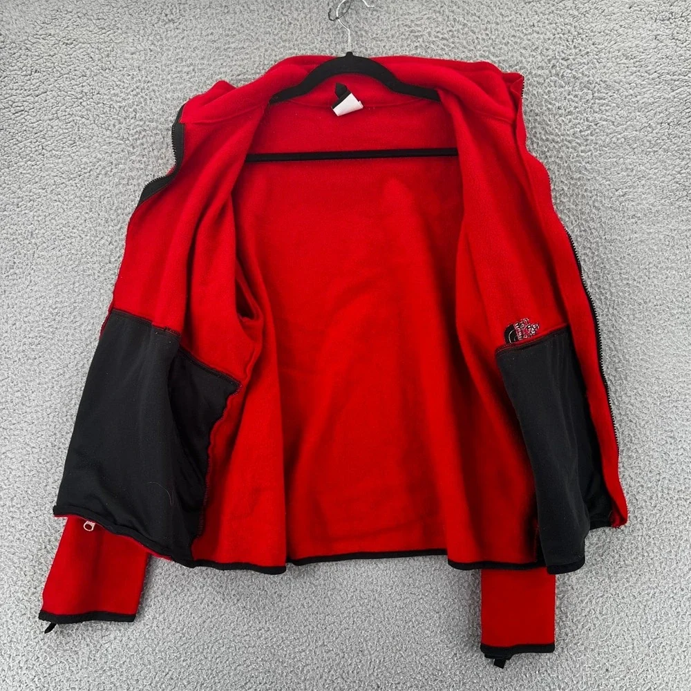 The North Face Vintage Fleece Zipper Jacket Made in USA Red‎ Size Large READ